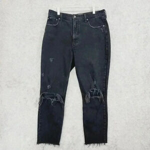 Abercrombie & Fitch The Skinny High Rise Black Distressed Jeans Size 30/10R 8CT